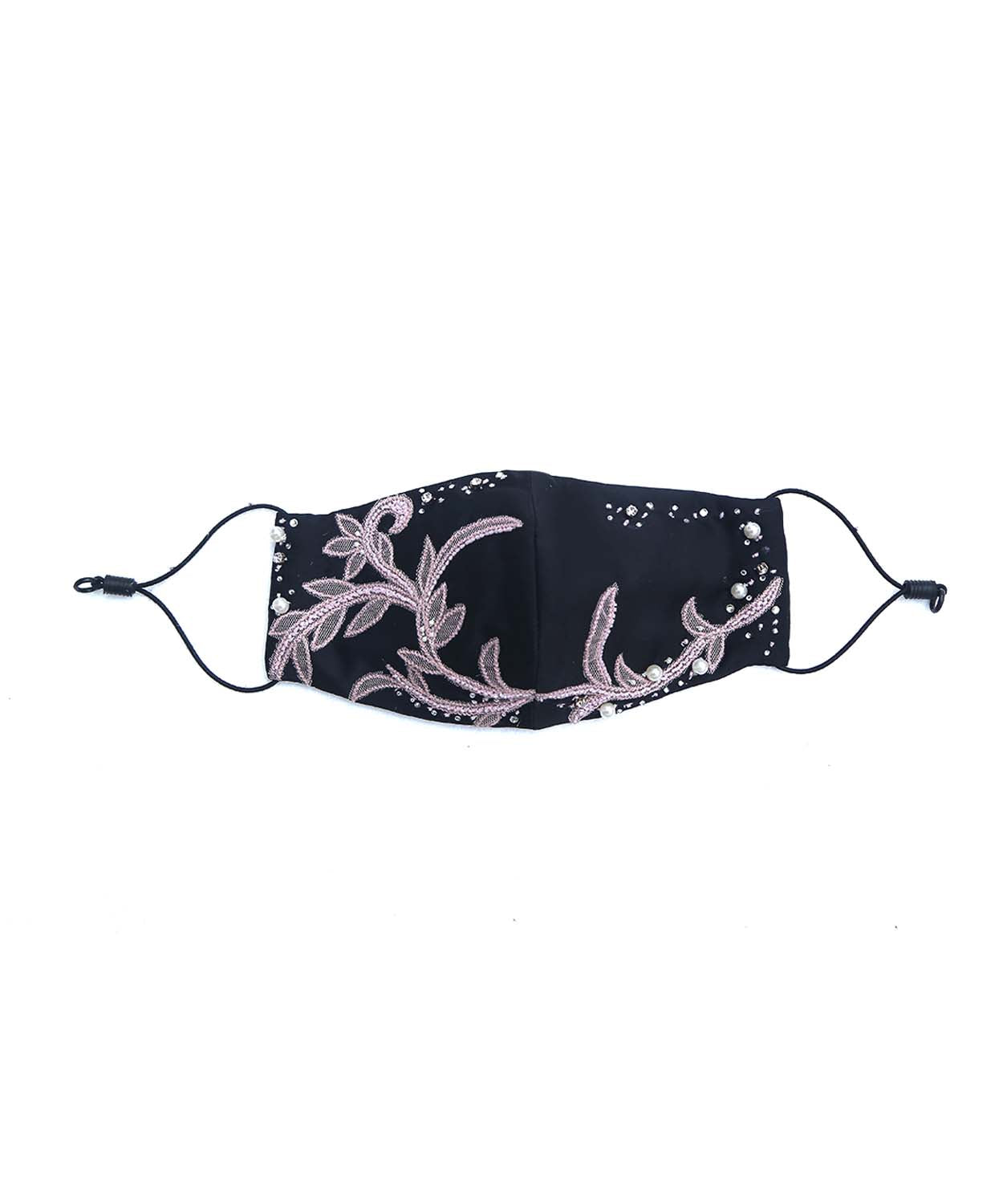 Bling Orn,Black Embellished Floret Face Mask For Adult,Face Mask ...
