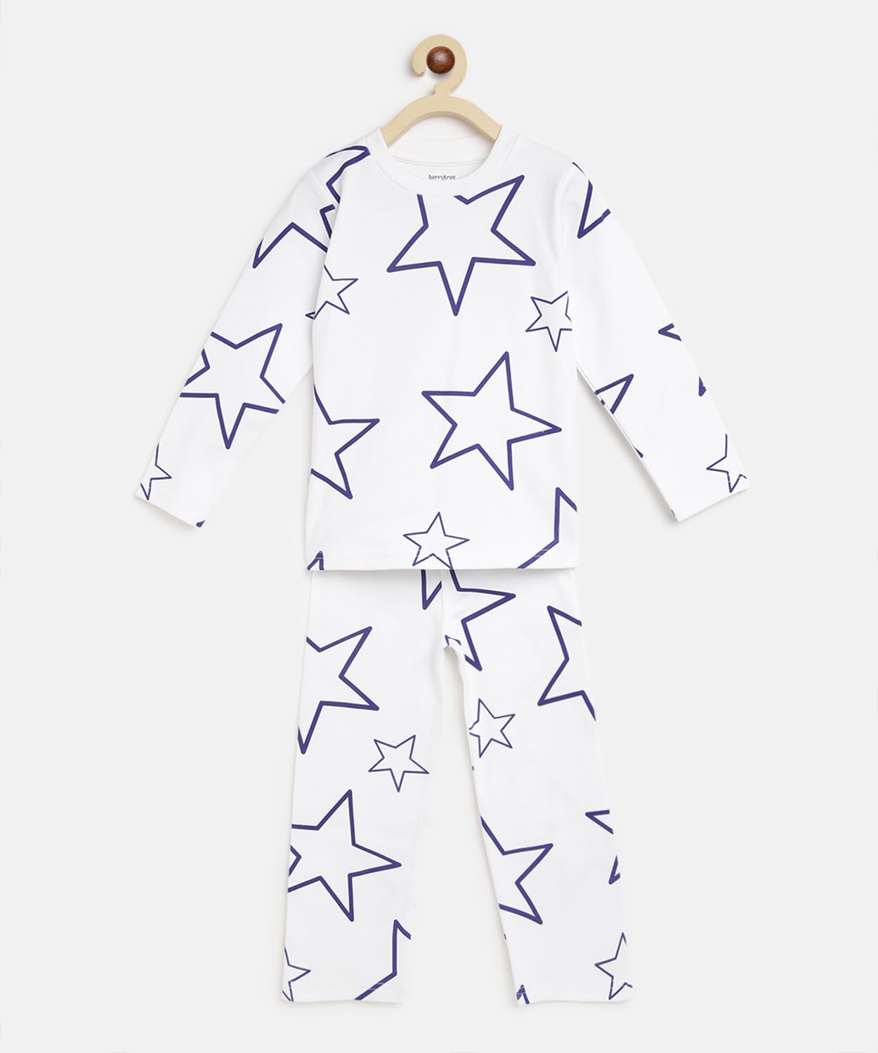 Organic Cotton Kids Night Suit Blue Star