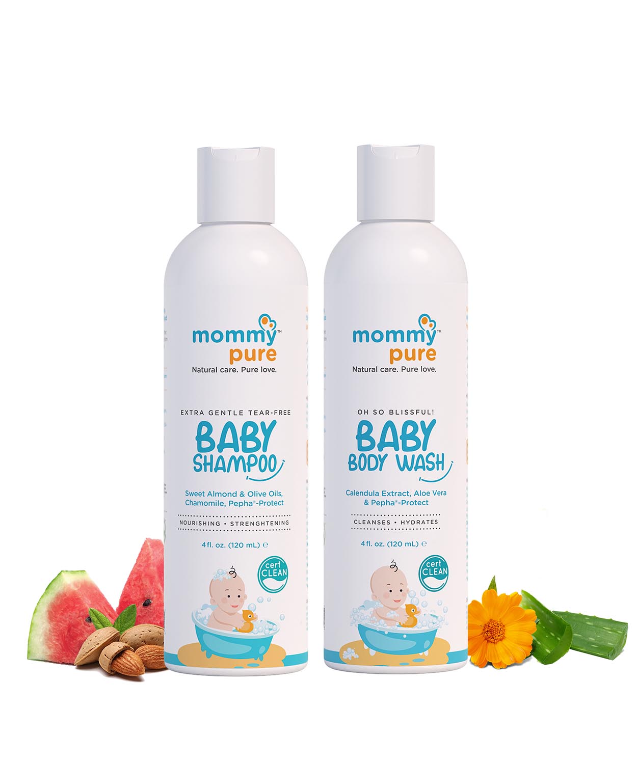 Tear-Free Bathing Combo For Baby With Body Wash(120ml) & Tear-Free Shampoo(120ml) 