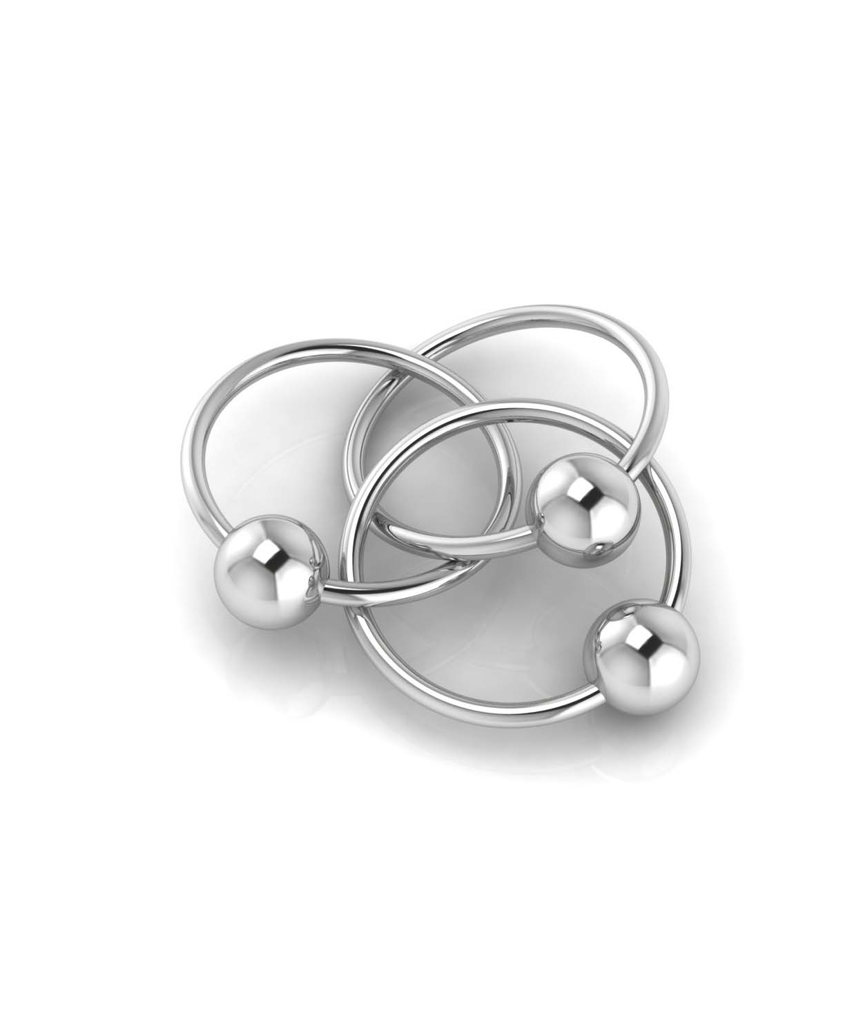 Sterling Silver Baby Rattle -Three Ring Baby Teether (35 gm)