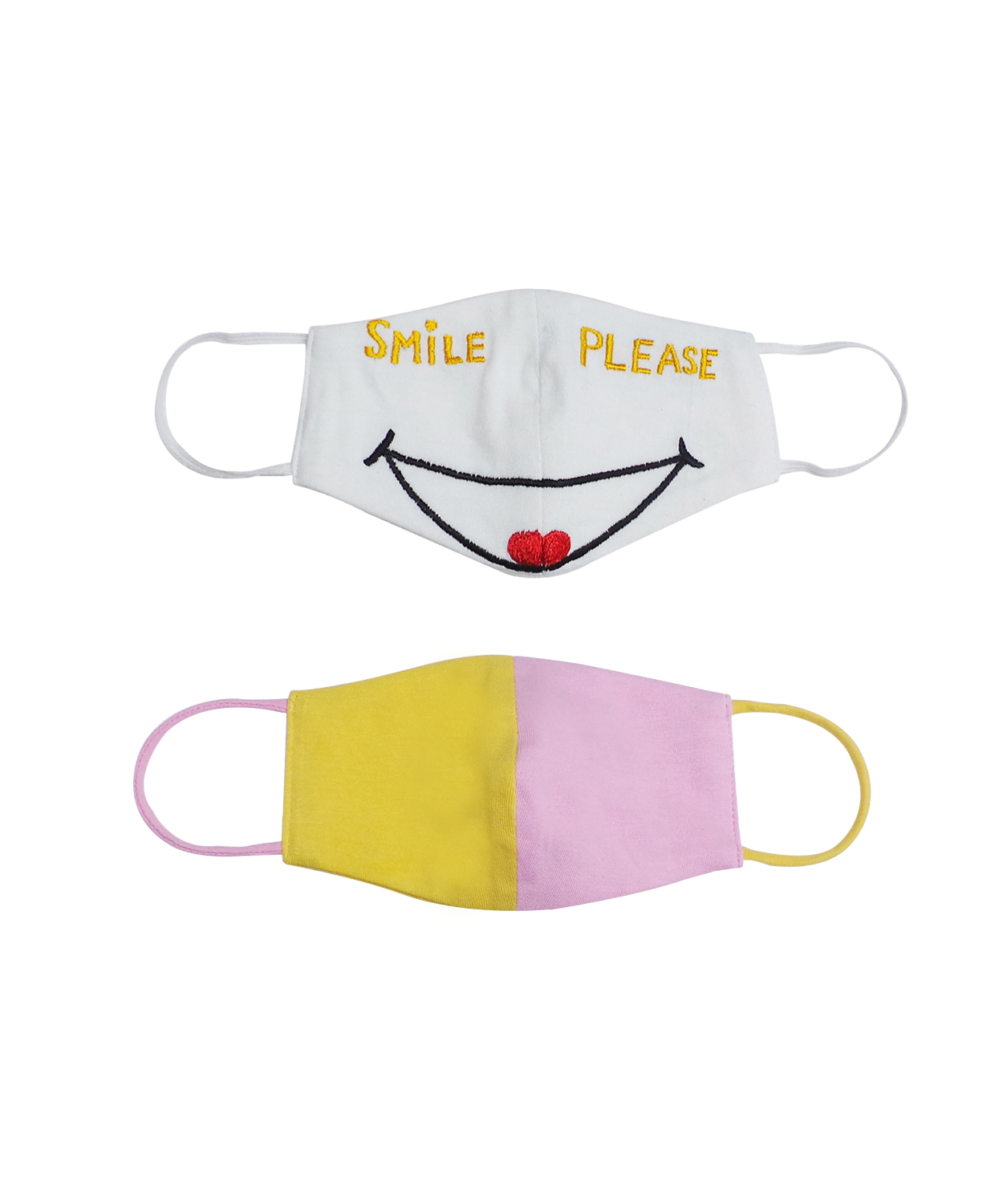 Keep Smiling Mask And Color Block Mask - Set of 2