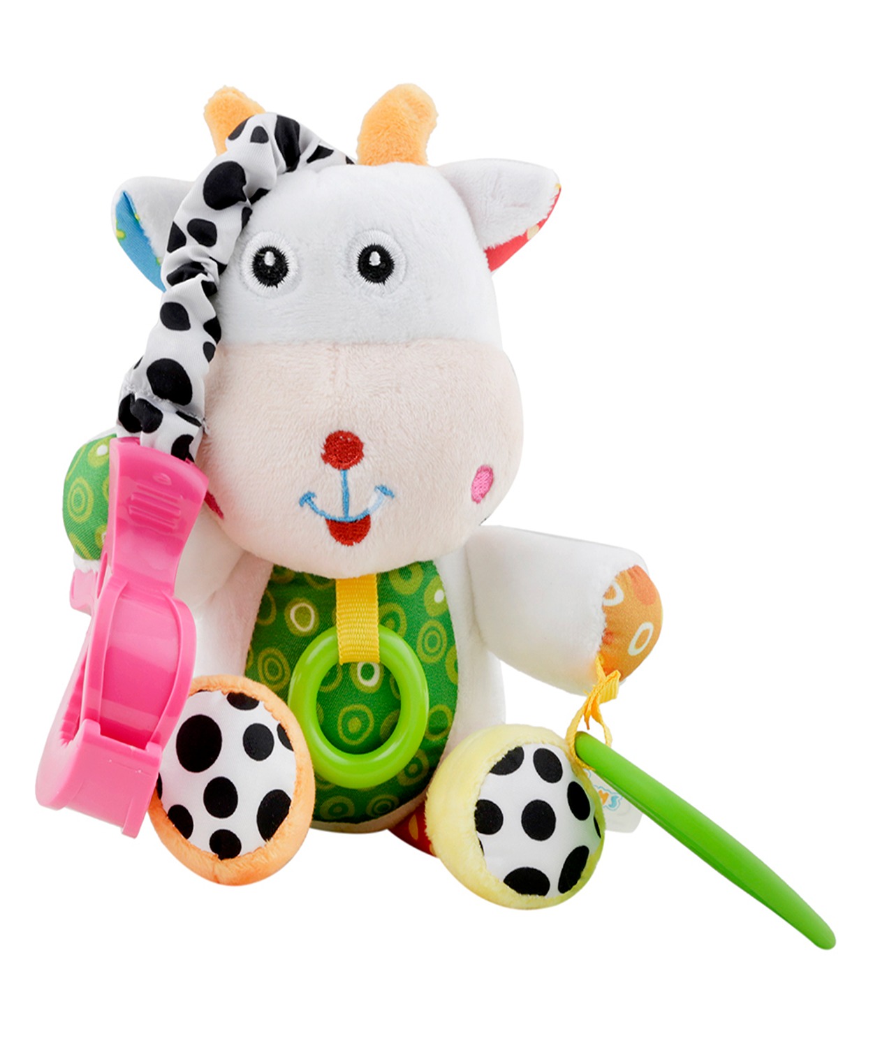 Baby Moo Calf White Pulling Toy With Teether