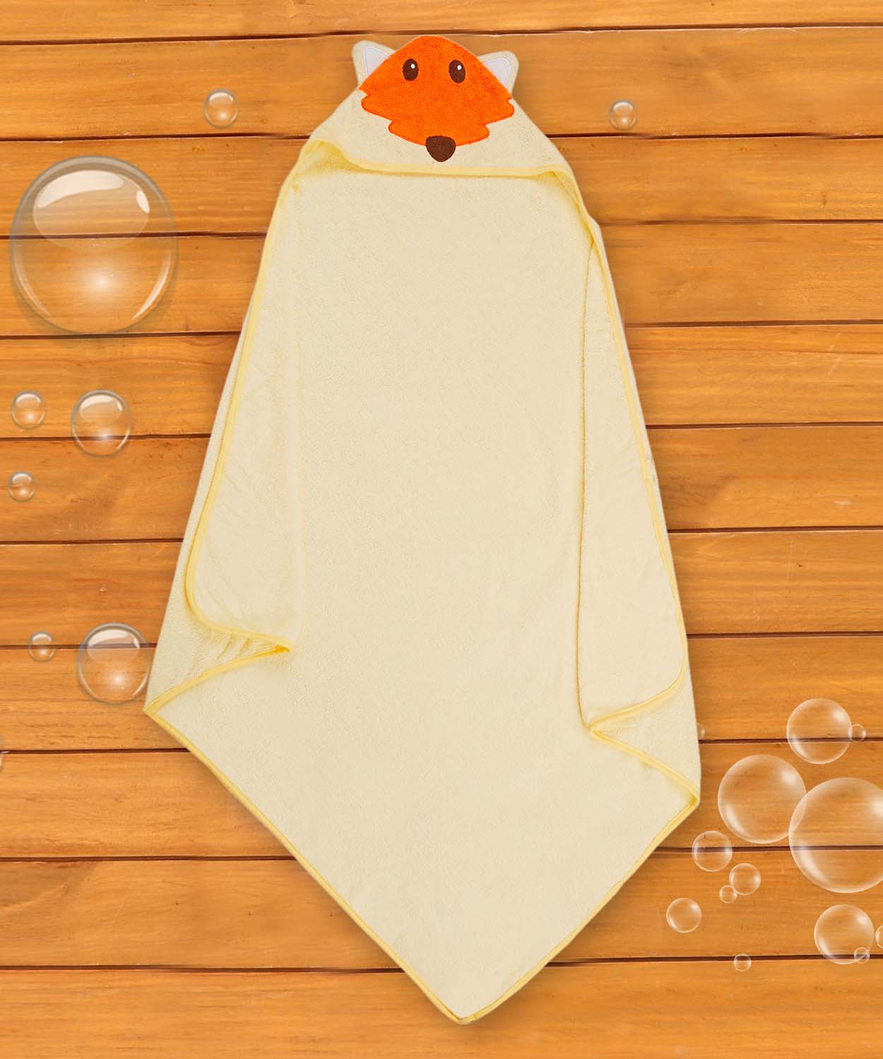 Baby Moo Animal Yellow Hooded Towel