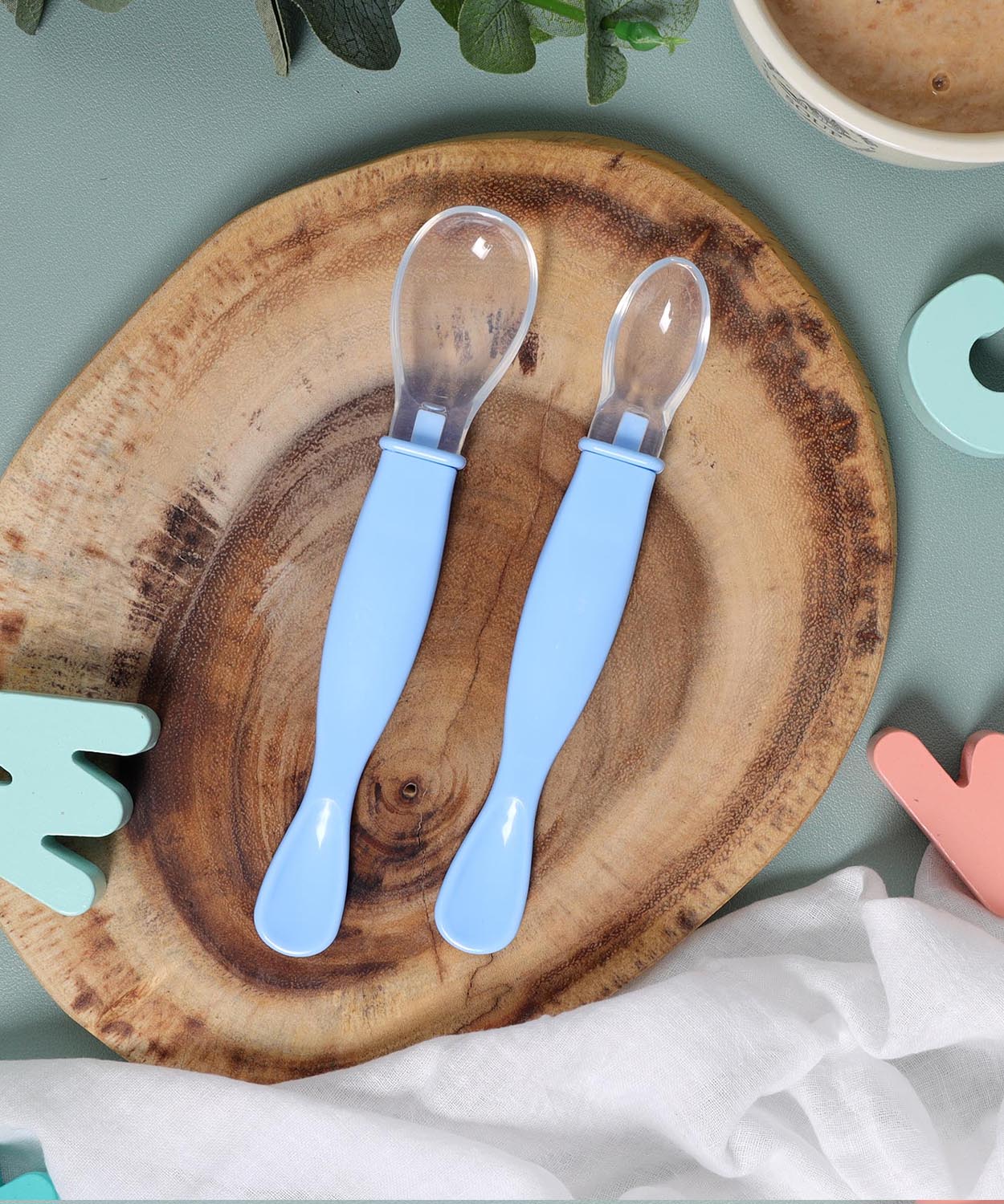 Baby Blue Soft Silicone Spoon - 2 Pack