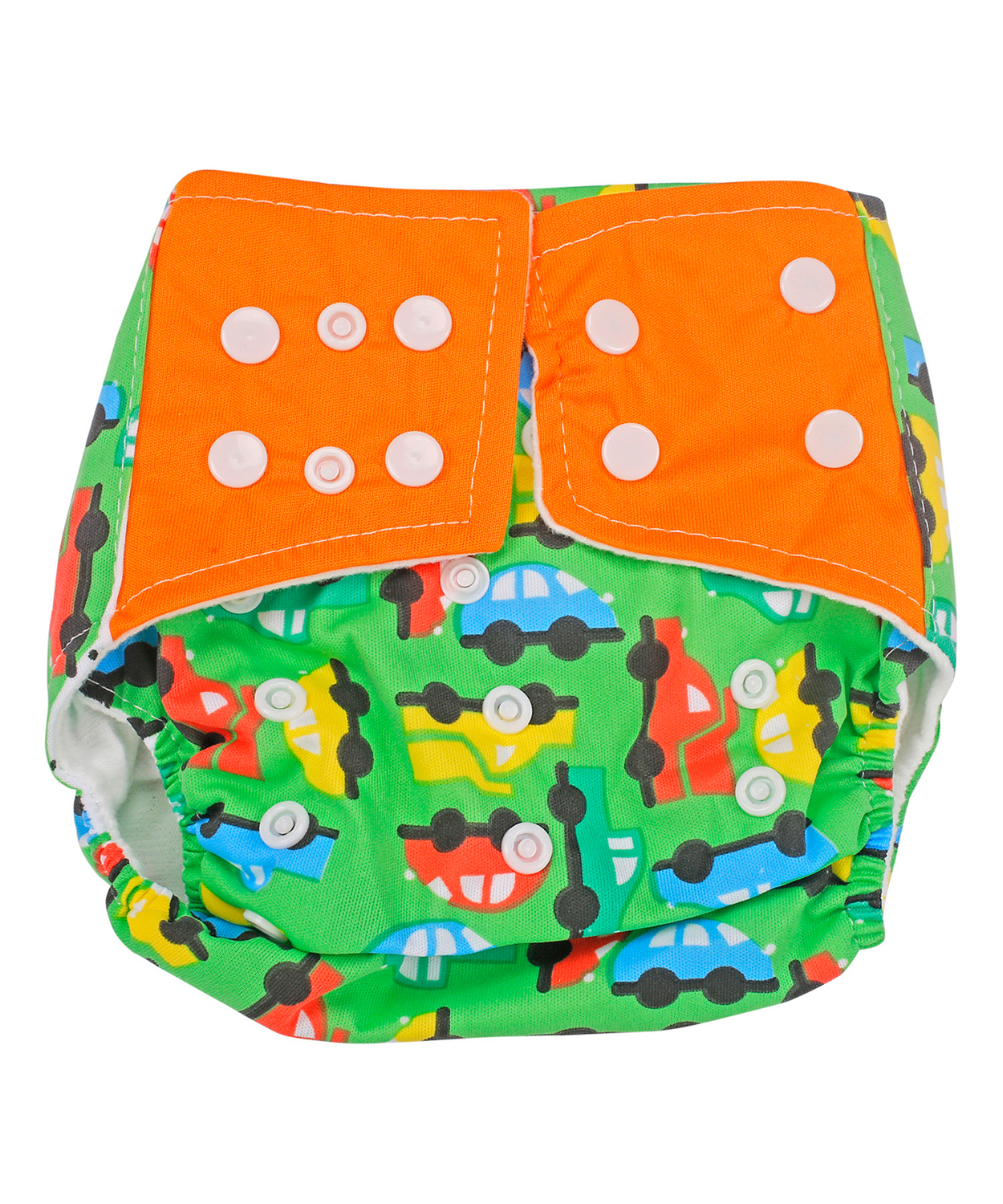 Baby Moo On-The-Go Orange And Green Reusable Diaper