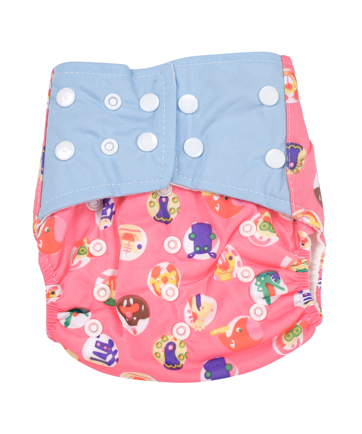 Baby Moo I Love Animals Blue And Pink Reusable Diaper