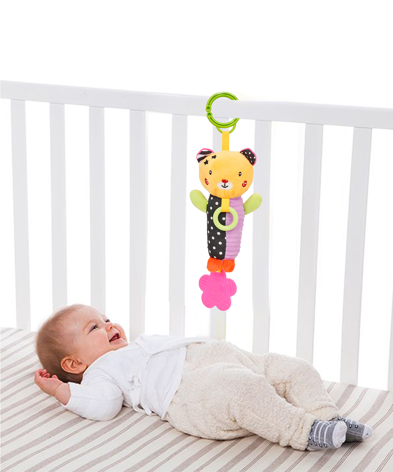 Baby Moo Smiling Star Purple Hanging Toy With Teether