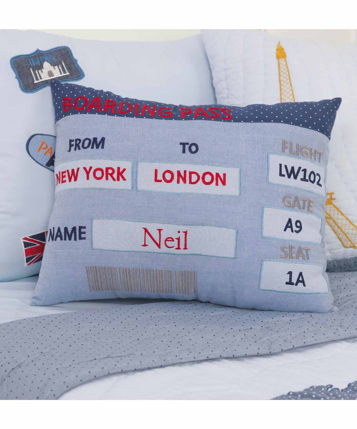 Personalised Boarding Pass Pillow
