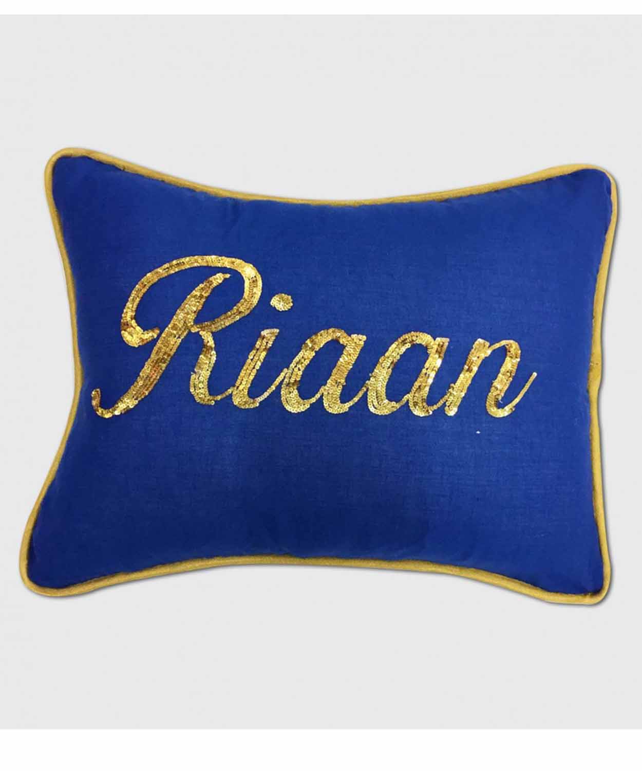 Personalised Navy Sequin Pillow
