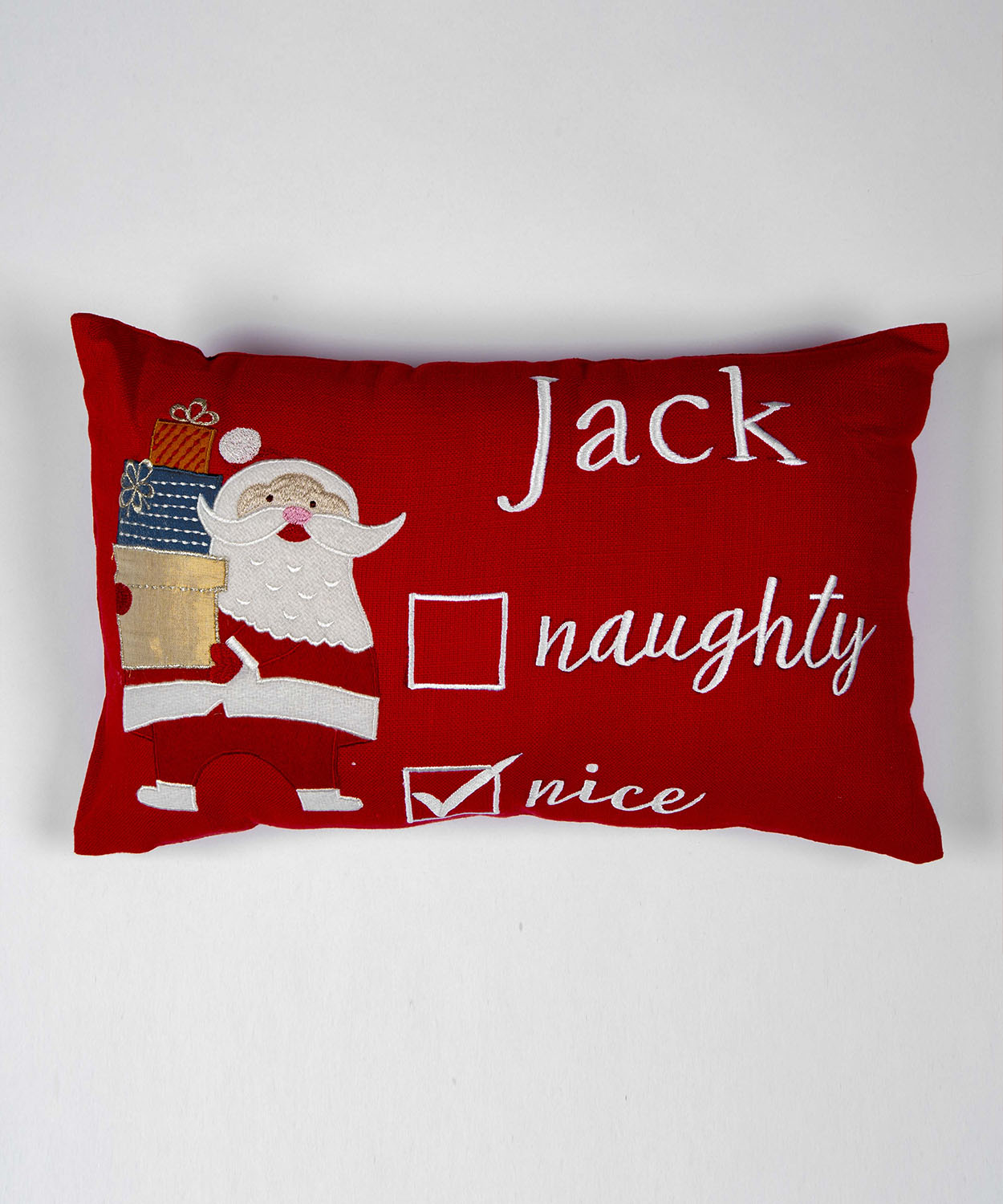 Personalised Naughty & Nice Decorative Pillow