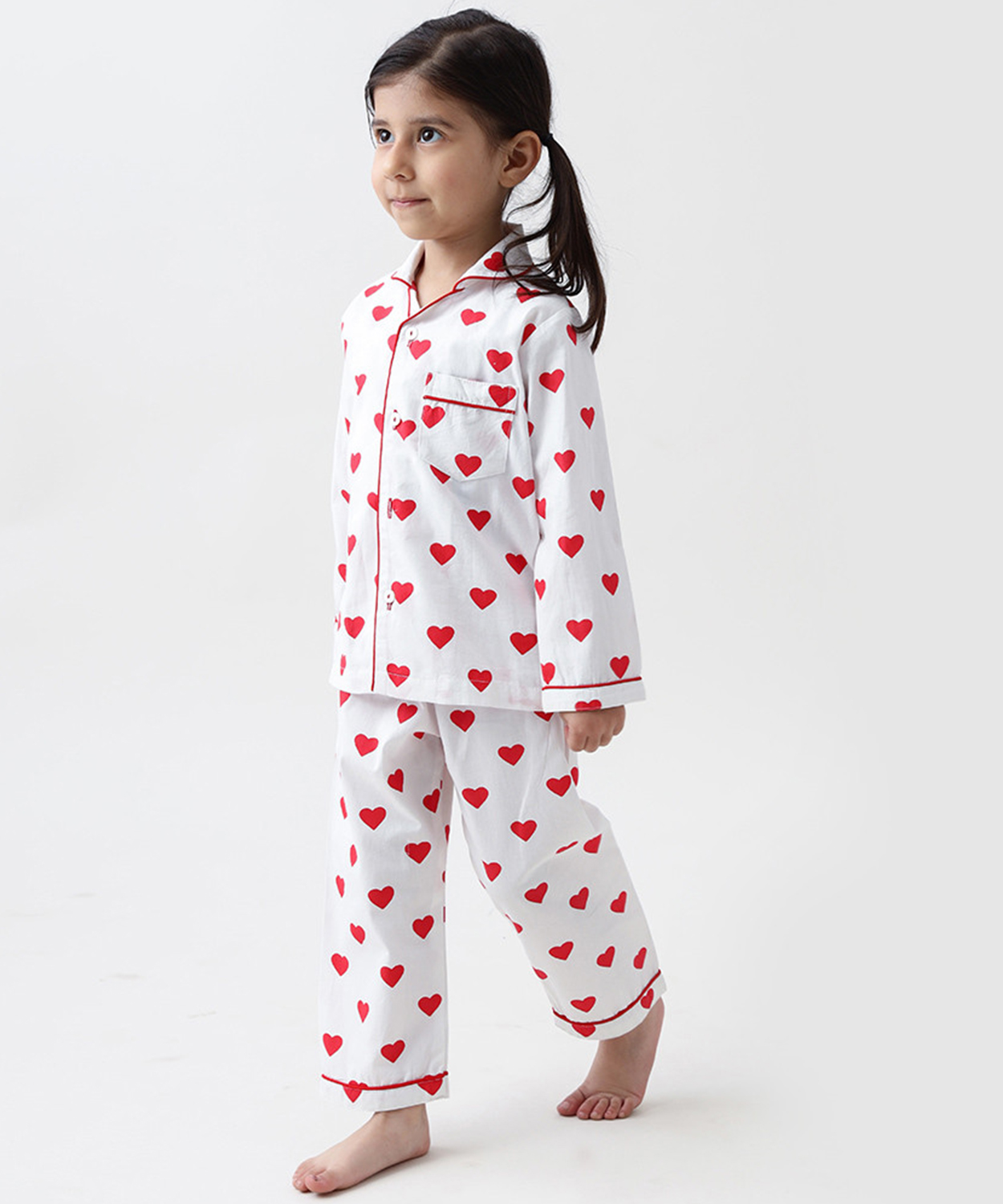 Personalised Red Hearts Pajama Set