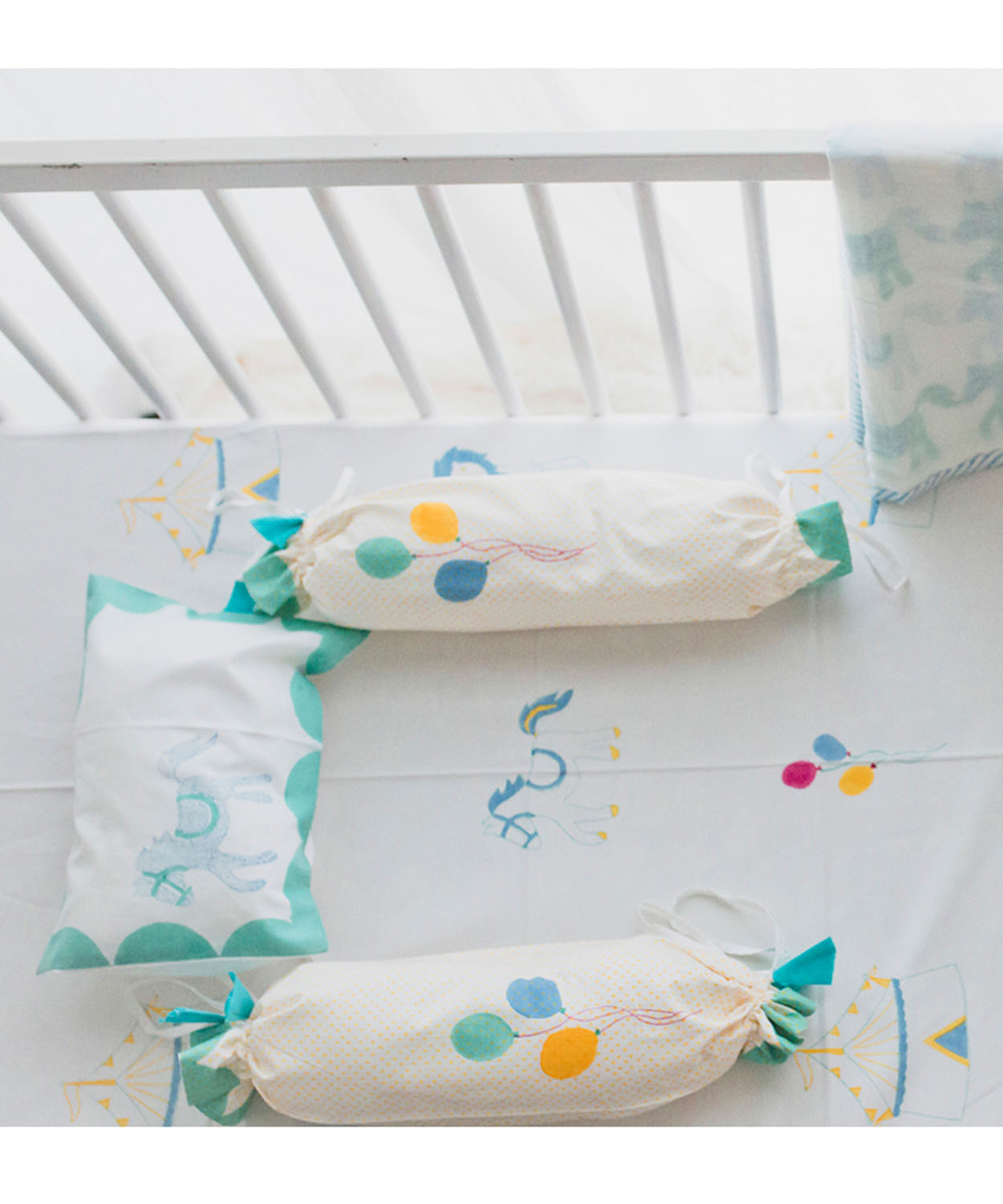 I am going to the circus Cot Bedding Set(Flat) - Teal