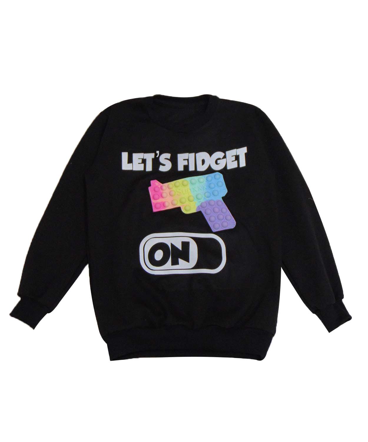 Personalised Let's Fidget Black Sweatshirt