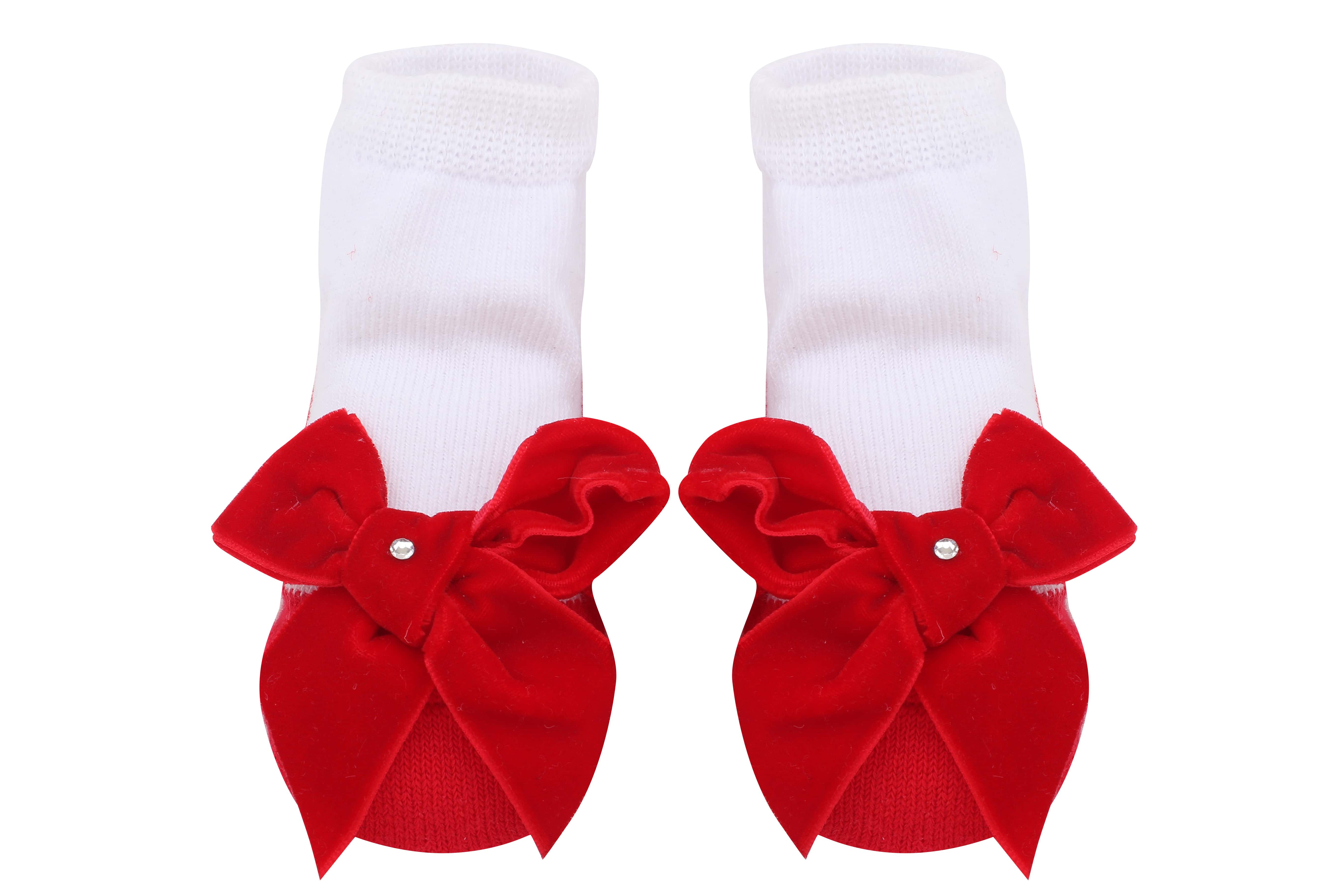 Baby Girl White And Red Socks