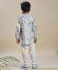 Tropical Print Short Shirt Kurta, Pants Co-Ord Set