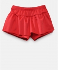 Girls Solid Red Ruffled 2Pc Swimsuit Set