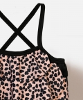 Girls Leopard Print Swim Suit Set