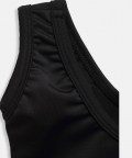 Solid Single Piece Solid Swimsuit Black