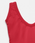 Solid Single Piece Swimsuit Red
