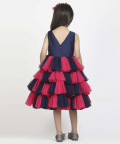 Jelly Jones Pink & Navy Sequance Flared Dress