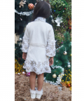 Ivory Embellished Warm Overcoat Dress