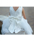 Ivory Dress With Diamante And Big Bow