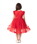 Red Neoprene High Low Dress
