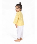 SM_Yellow Woven Cotton Kurta Pyjama Set