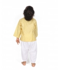 SM_Yellow Woven Cotton Kurta Pyjama Set