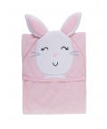 Baby Moo Cute Bunny Pink Animal Hooded Towel