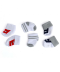 Baby Moo Shoelace Print White 3 Pk Anti-Skid Socks