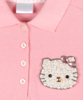 Girls Polo Dresss With Ruffles At Hem And Hello Kitty Motif