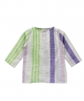 100% Organic Pajama Kurta Set Green & Purple Stripe