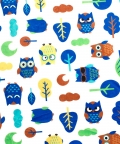 Owls In The Forest Blue Blanket