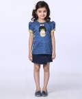 Blue Dress Top with Embroidery Geisha Doll