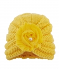 Floral Yellow Turban Cap