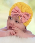 Partywear Yellow And Pink Turban Cap
