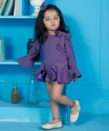 Purple Godet Mini Dress 