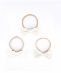 Creamy and Off-White Cotton Bows - Set of Three