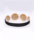 Gota Floral Sequin Hairband - Brown, Gold