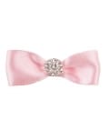 Pink Satin Bow Decorated with Rhinestone On A Clip