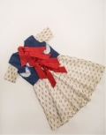 Navy Clmap Dyed Crop Top with Bow Tieson The Back