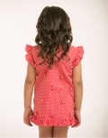 Red Polka Dot Dress with Textuflowers