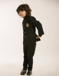 Black Bandgala with Gold Crest Pocket And Trouser