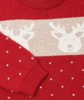 Soulful Reindeer Jacquard Christmas Red Sweater  