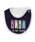 Dada And Mama Are My Heroes Blue And White 3 Pk Bibs