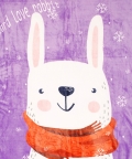 I Love Rabbits Purple Two-Ply Blanket
