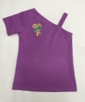 Lavender Top With Side Shoulder Strap Candy Sticks Embroidery