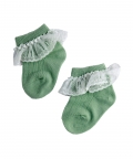 Dressy Lace Green& Brown 2 Pk Lace Socks