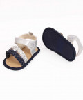 Kicks & Crawl-Blue & Silver Braided Sandals